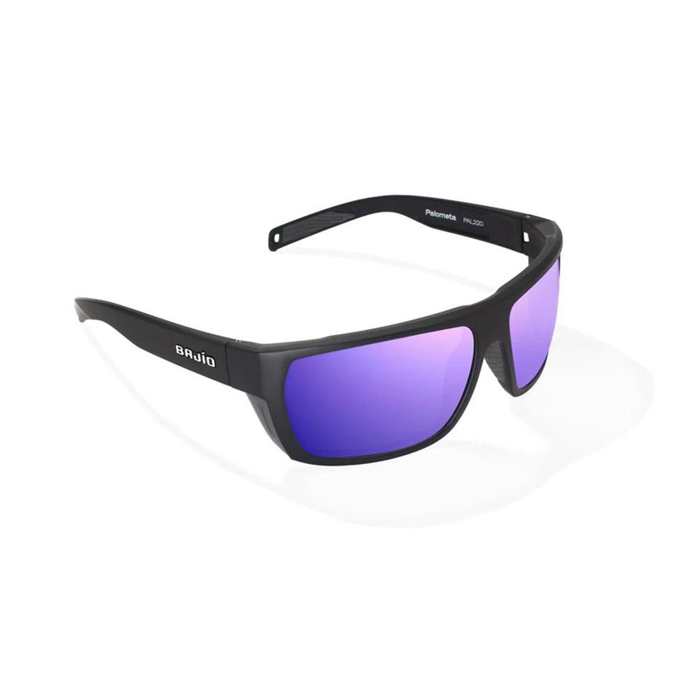 Bajio Palometa Sunglasses Polarized in Black Matte with Violet Mirror Glass